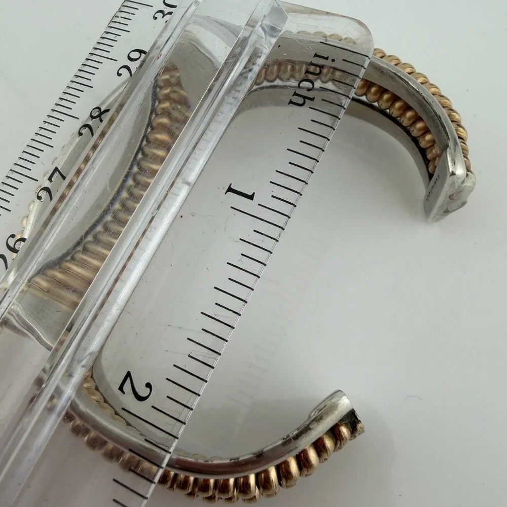 Navajo sterling Tahe cuff with 12k gold fill